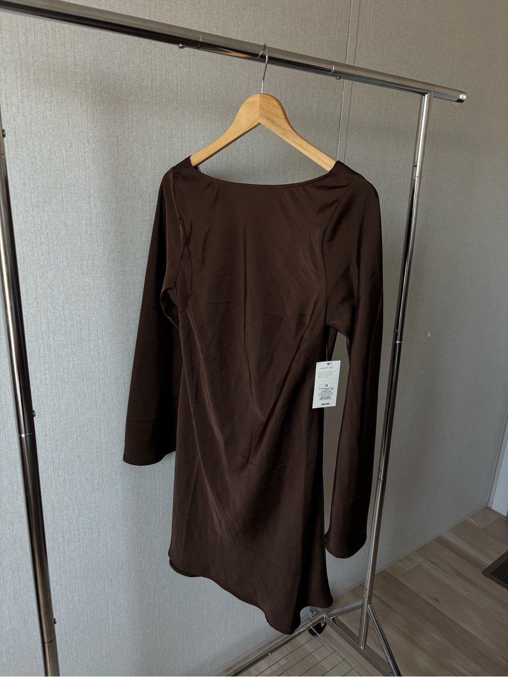 Target Women's Long Sleeve Chocolate Brown Shift Dress
